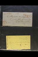 1841-1873 PAID RATE MAIL.  An Interesting Collection Of Stampless Entire Letters & Covers Bearing Various Straight-line - Other & Unclassified