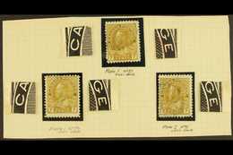 1911-22 MAJOR RE-ENTRIES.  1911-22 7c Yellow-ochre Admiral (SG 209) Three Used Stamps With Different RE-ENTRIES Identifi - Other & Unclassified