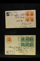 1917-1938 WAR TAX SURCHARGES ON COVERS.  An Interesting Collection Of Chiefly Registered Covers With Multiple Frankings - Other & Unclassified