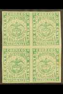 1879  50c Green On Laid Paper, Scott 83, A Mint BLOCK OF FOUR With Good Margins All Round, Some Creasing And A Tone Mark - Other & Unclassified