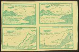 SCADTA  1920 10c Green Marginal Imperf SE-TENANT BLOCK Of 4 (positions 17/18 & 23/24), Containing Two 'Sea And Mountain' - Other & Unclassified