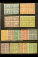 SCADTA  1929 Complete Set (Scott C55/67, SG 56/68, Michel 47/59), Fine Mint BLOCKS Of 4, Mostly With The Usual Dry Gum, - Other & Unclassified