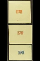 1934 RARE DIE PROOFS.  Red Cross Complete Set (as Facit 188/90, SG 299/301) Of Engraved IMPERF DIE PROOFS Each Without T - Other & Unclassified