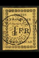 MADAGASCAR  1891 1fr Black On Yellow, Yv 12 Superb Used. For More Images, Please Visit Http://www.sandafayre.com/itemdet - Other & Unclassified