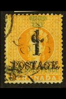 1886  1d On 1½d Orange, Variety "surcharge Double", SG 37b, Very Fine Used. RPS Cert. For More Images, Please Visit Http - Other & Unclassified