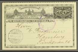 1897  (Feb) 3c+3c Black "Expo" Type Postal Reply Card (both Portions) Postally Used From Coban To Germany, Cancelled By - Other & Unclassified