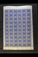 1952 POSTAGE DUE  3d Blue, SG D9, Complete Pane Of Sixty, Showing Listed Varieties At 10/1 And 10/3, Lightly Hinged In M - Other & Unclassified