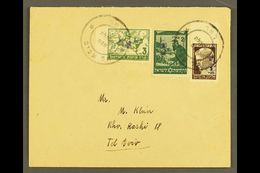 1948 INTERIM PERIOD COVER.  TEL AVIV 1948 (May) Locally Addressed Cover Bearing Three Labels With Local Tel Aviv Handsta - Other & Unclassified