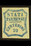 PARMA  1859 20c Bright Blue, 2nd Printing, Sass 15, Very Fine And Fresh Mint Og. Signed Brun. Lovely Bright Stamp. For M - Other & Unclassified