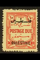 OCCUPATION OF PALESTINE  1948 Postage Due 10m Scarlet Perf 14, Wmk Mult Script, SG PD19, Fine Nhm. For More Images, Plea - Other & Unclassified