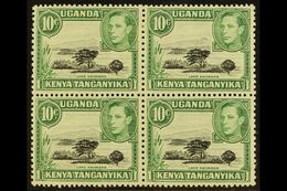 1949  10c Black And Green With "MOUNTAIN RETOUCH" Variety, SG 135a, In Very Fine Mint Block Of Four. For More Images, Pl - Other & Unclassified