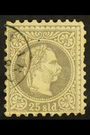 AUSTRIAN LEVANT  1883 25so Grey-lilac Franz Joseph, Fine Printing, Mi 6 II, Used, Some Pulled Perfs, Crisp Varna (Bulgar - Other & Unclassified