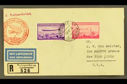 1936 ZEPPELIN FLIGHT.  (18 June) Registered Cover To USA, Bearing 19365 Zeppelin Set (Michel 149/50, SG 151/52) Tied By - Other & Unclassified