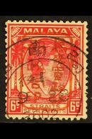 JAPANESE OCCUPATION  STRAITS - 1942 6c Scarlet Ovptd Single Frame Chop In Red, Prepared For Use But Not Issued, ISC J28, - Other & Unclassified