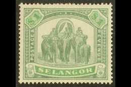 SELANGOR  1895-99 $1 Green And Pale Green Elephant, SG 76, Fine Mint With A Couple Of Small Gum Thins. For More Images, - Other & Unclassified