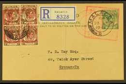 MALACCA  2c Green On Buff Straits Settlements Postcard, Cancelled Red Double Circle "Postage Paid Malaya/2 Cents", With - Other & Unclassified