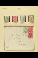 1885-1890 SMALL COLLECTION  On Pages, Comprising 1885-90 Range To 4d Mint Plus 1s Used, Plus Cover Bearing ½d & 1d (x2), - Other & Unclassified