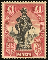 1925  £1 Black And Bright Carmine, Watermark Upright  SG 140, Fine Mint.  For More Images, Please Visit Http://www.sanda - Other & Unclassified