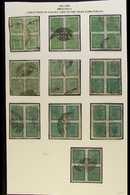 1917-30  4a Green (SG 41, Scott 17, Hellrigl 43), TEN BLOCKS OF FOUR Used With Telegraphic Cancels, Various Shades And C - Other & Unclassified