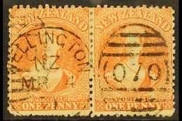 1864-71  1d Pale Orange-vermilion, SG 111, Fine Used Horiz Pair With Neat "WELLINGTON" / "070" Duplex. (2 Stamps) For Mo - Other & Unclassified