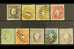 1867-70  Luis Embossed Set Of All Values Used, Mi 25/33, SG 52/68, Bearing Various Barred & Dotted Numeral Cancels, Some - Other & Unclassified
