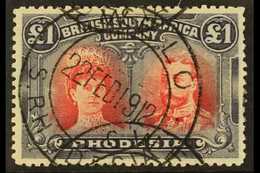 1910-13  £1 Carmine-red And Bluish Black Perf 14 Double Head, SG 165, Very Fine Used. For More Images, Please Visit Http - Other & Unclassified