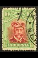 1913-19  10s Red And Green Admiral Head Die III Perf 14, Toned Paper Issue, SG 277, Very Fine Used. For More Images, Ple - Other & Unclassified