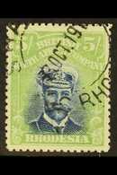 1913-19  5s Blue And Yellow- Green Admiral Head Die II Perf 15, SG 251, Very Fine Used, Full Perfs. For More Images, Ple - Other & Unclassified