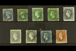 1862-69  Used Range, Includes 1862-68 4d Deep Blue, 6d Deep Greens (3), 1s Greys (3), 1969 1s Indigo & 1s Brown, Couple - Other & Unclassified