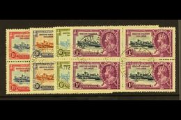1935  Silver Jubilee Set Complete, SG 53/6, In Superb Used Blocks Of 4. )4 Blocks) For More Images, Please Visit Http:// - Other & Unclassified