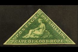 CAPE OF GOOD HOPE  1855-63 1s Deep Dark Green, SG 8b, MINT With 3 Good Neat Margins & Large Part OG. Lovely For More Ima - Other & Unclassified