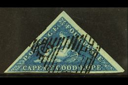 CAPE OF GOOD HOPE  1853 4d Blue Triangular On Slightly Blued Paper, SG 4a, Fine Used With Good To Huge Margins All Round - Other & Unclassified