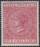 NATAL  1874 5s Carmine, Wmk CC, SG 73, Very Fine And Fresh Mint. For More Images, Please Visit Http://www.sandafayre.com - Other & Unclassified