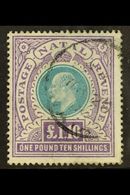 NATAL  1902 £1.10s Green And Violet,  Ed VII, SG 143, Very Fine Used. For More Images, Please Visit Http://www.sandafayr - Other & Unclassified