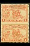 TRANSVAAL  1895 1d Red Introduction Of Penny Postage IMPERF. BETWEEN VERTICAL PAIR, SG 215ca, Very Fine Mint. For More I - Other & Unclassified