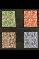 TRANSVAAL  1905-09 KEVII Set, SG 273/76, In Very Fine Mint BLOCKS OF FOUR, Three Stamps In Each Block Never Hinged. (4 B - Other & Unclassified