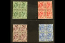 TRANSVAAL  1905-09 KEVII Set, SG 273/76, In Very Fine Mint BLOCKS OF FOUR, At Least Two Stamps In Each Block Never Hinge - Other & Unclassified