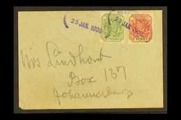 TRANSVAAL  1900 Invasion Of Natal Cover, ½d & 1d Arms Issues Tied By "ELANDSFONTEIN 25 JAN 1900" Oval Cancels In Violet. - Other & Unclassified