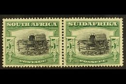 1927-30  5s Black And Green Perf 14, SG 38, Fine Used Horizontal Pair With Light Cancel. For More Images, Please Visit H - Other & Unclassified