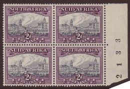 1933-48  2d Grey And Dull Purple, SG 58a, Very Fine Mint Marginal BLOCK OF FOUR With Sheet Number At Right. (2 Horiz Pai - Other & Unclassified