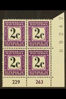 POSTAGE DUE  1971 2c Black & Deep Reddish Violet, Perf.14, Cylinder Block Of 4, SG D71, Never Hinged Mint. For More Imag - Other & Unclassified