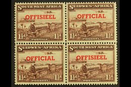OFFICIAL  1951-2 1½d TRANSPOSED OVERPRINTS In A Block Of Four, SG O25a, Top Pair Lightly Hinged, Lower Pair Never Hinged - Other & Unclassified