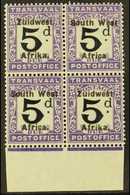 POSTAGE DUES  1924 5d Black And Violet From Setting VI With "AFRICA WITHOUT STOP" Variety, SG D25a, Fresh Never Hinged M - Other & Unclassified