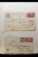 1905-08 REGISTERED MAIL  Includes 1906 (27 Feb) 2d Reg Env To London Uprated With 1d Pair Tied By BENIN CITY Oval Cancel - Other & Unclassified