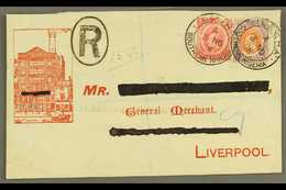 1908  Illustrated Registered Commercial Cover To Liverpool Franked Ed VII 1d And 3d Tied By Crisp Strikes Of ILESHA Sout - Other & Unclassified