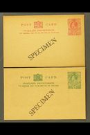 POSTAL STATIONERY  1932-5 KGV  ½d Green & 1d Carmine Postcards, H&G 1/2, Both Unused With "SPECIMEN" Overprints (2). For - Other & Unclassified