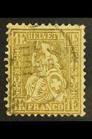 1862-4  1f Bronze-gold, Perf.11½, Impressed Watermark, Zumstein 36a, SG 60, Very Fine Used. For More Images, Please Visi - Other & Unclassified