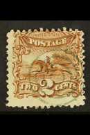 1869  2c Brown Post Horse And Rider, Scott 113, Good Used, Centered To Top Right, But With Lovely Neat Target Cancel In - Other & Unclassified