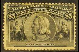 1893  $5 Black, Columbian Expo, Scott 245, Unused. For More Images, Please Visit Http://www.sandafayre.com/itemdetails.a - Other & Unclassified