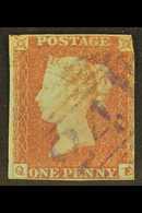 1841  1d Red "QE", With Rare VIOLET Large Part "241" Cancel Of Denbigh, 3½ Margins, Cat £4000. For More Images, Please V - Other & Unclassified